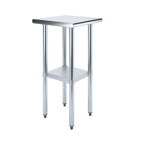 AMGOOD Stainless Steel Metal Table with Undershelf, 18 Long X 18 Deep AMG WT-1818